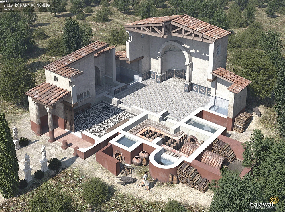 Balneum abierto Villa romana de Noheda. Cuenca