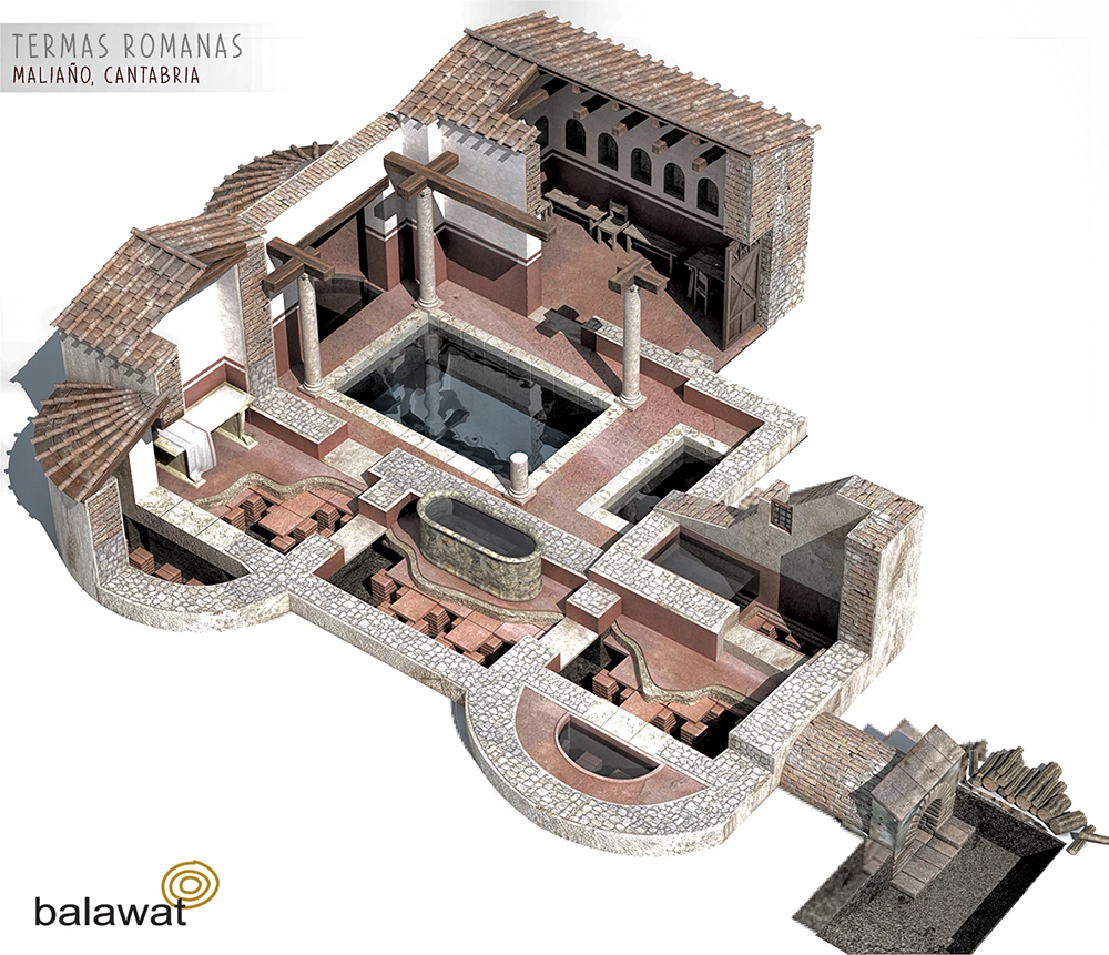 Termas romanas de Maliaño 3D. Cantabria