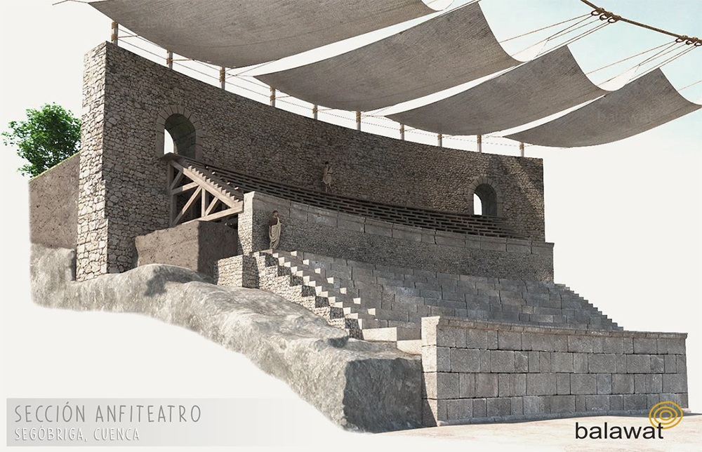 Sección anfiteatro romano de Segóbriga