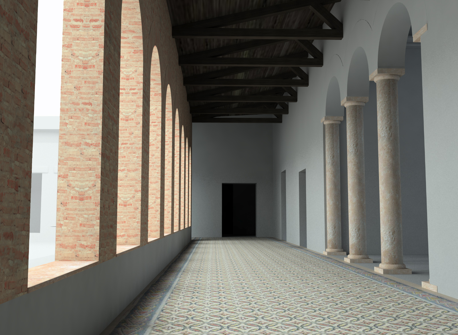 peristilo de la villa de la Olmeda